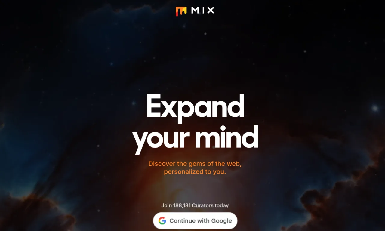 Screenshot of Mix website