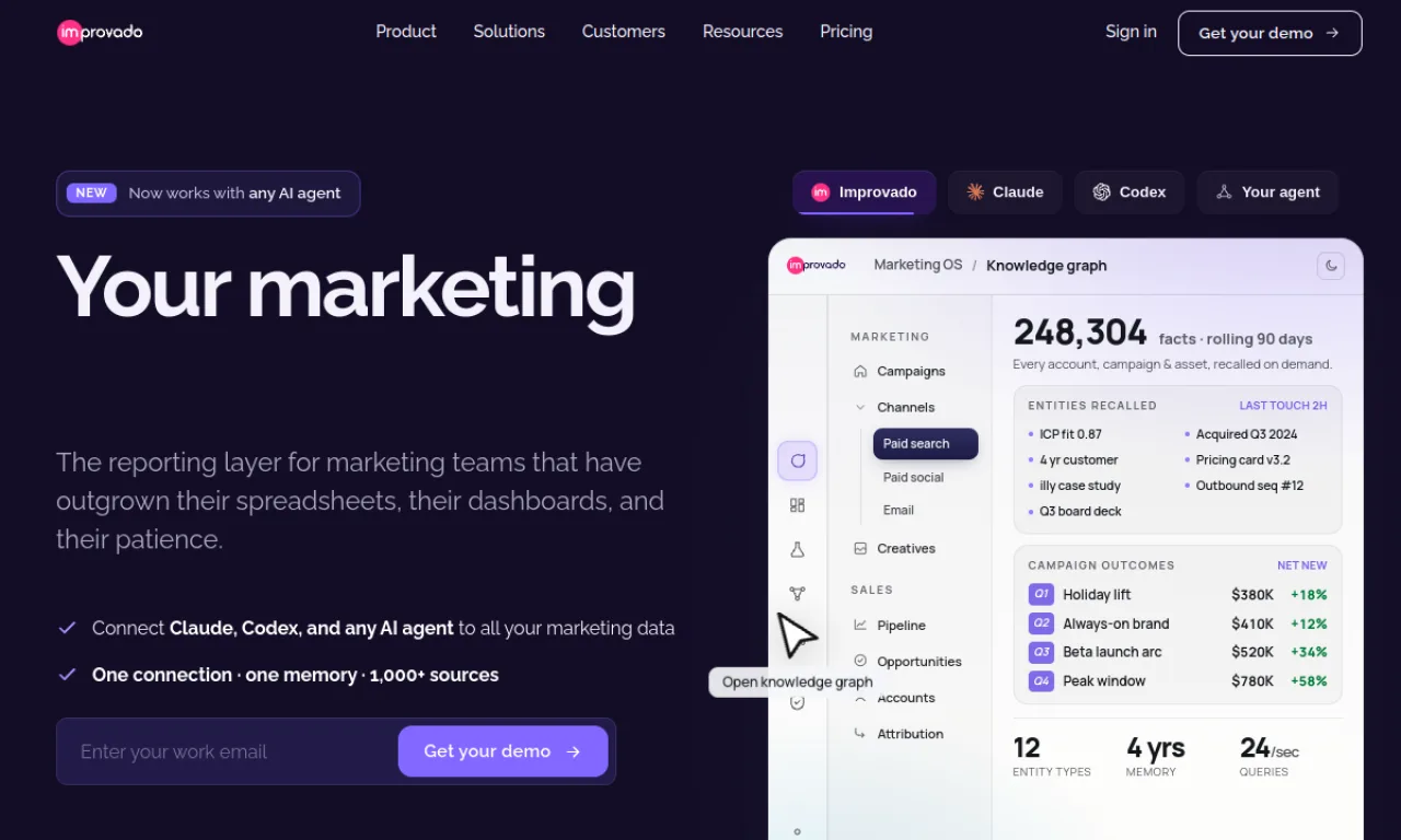 Screenshot of Improvado website