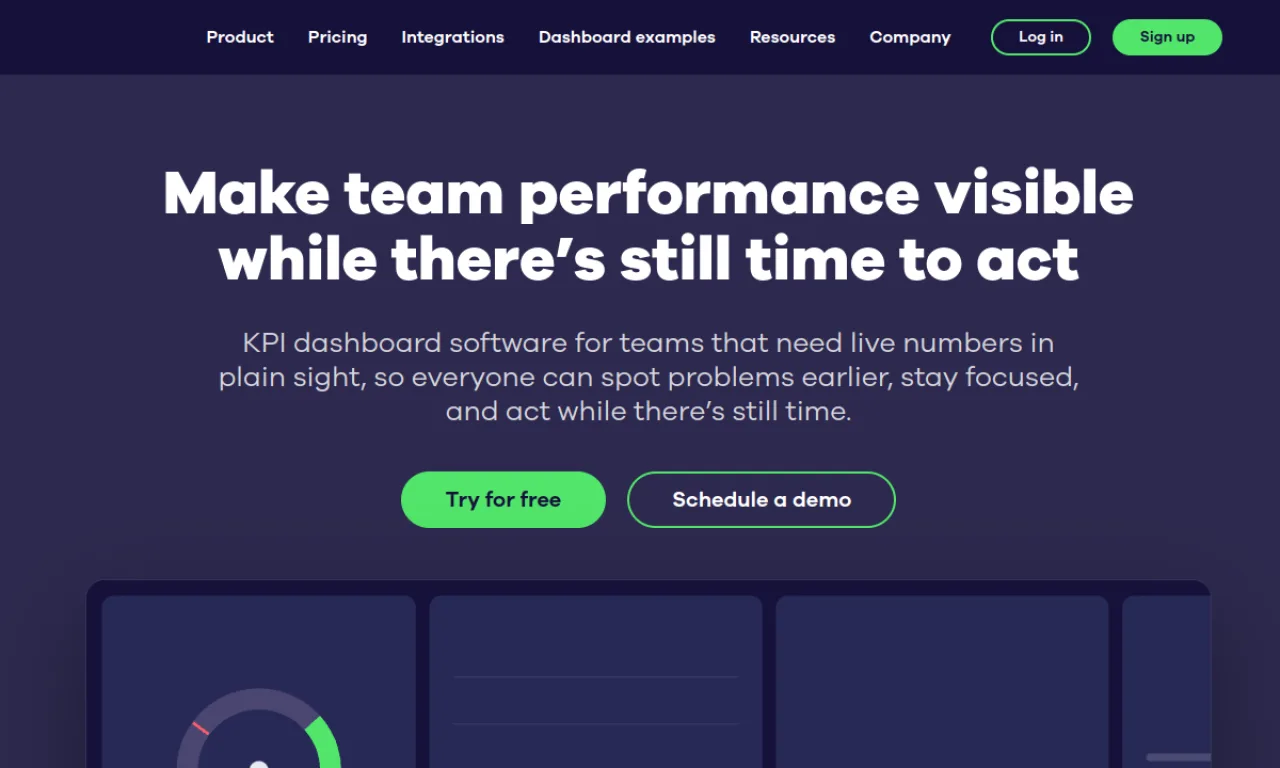 Screenshot of Geckoboard website