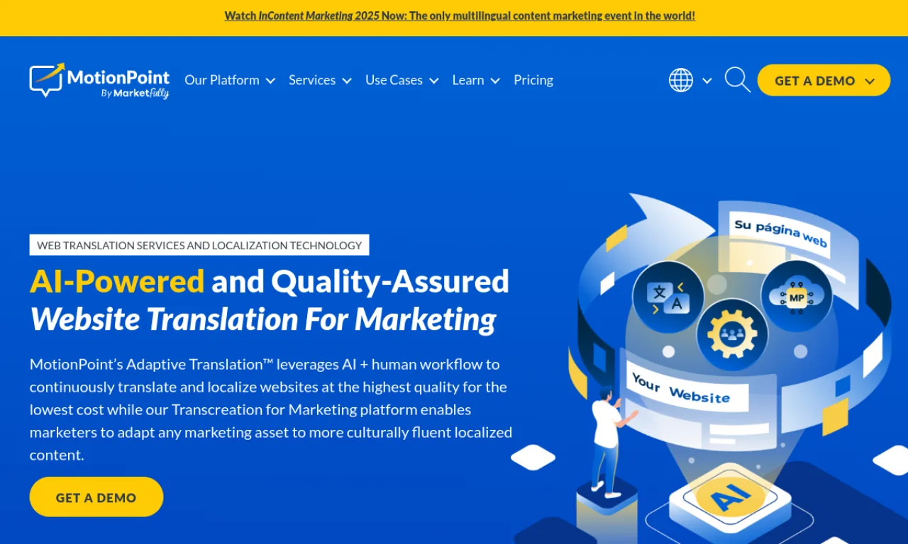Screenshot of MotionPoint website