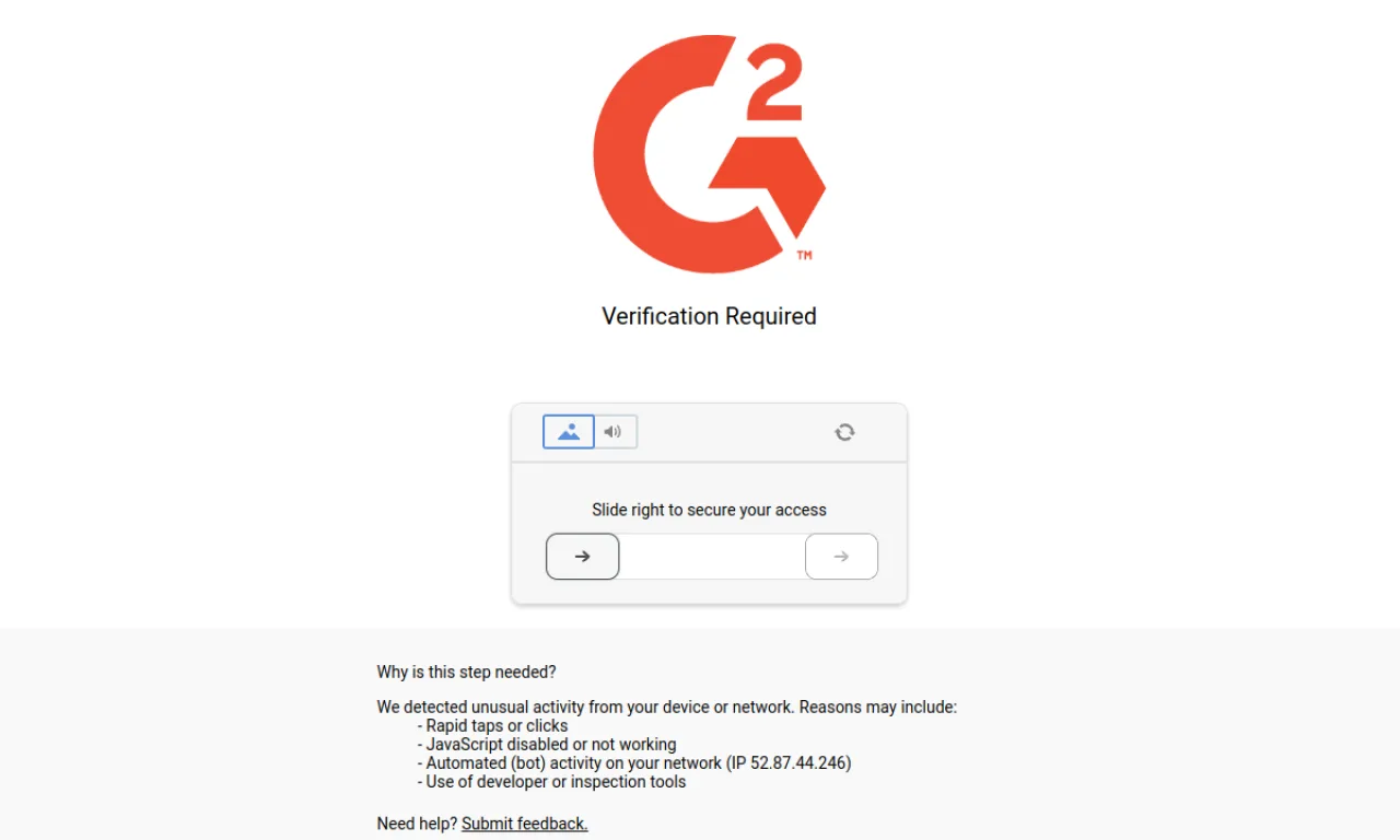 Screenshot of G2 Buyer Intent website