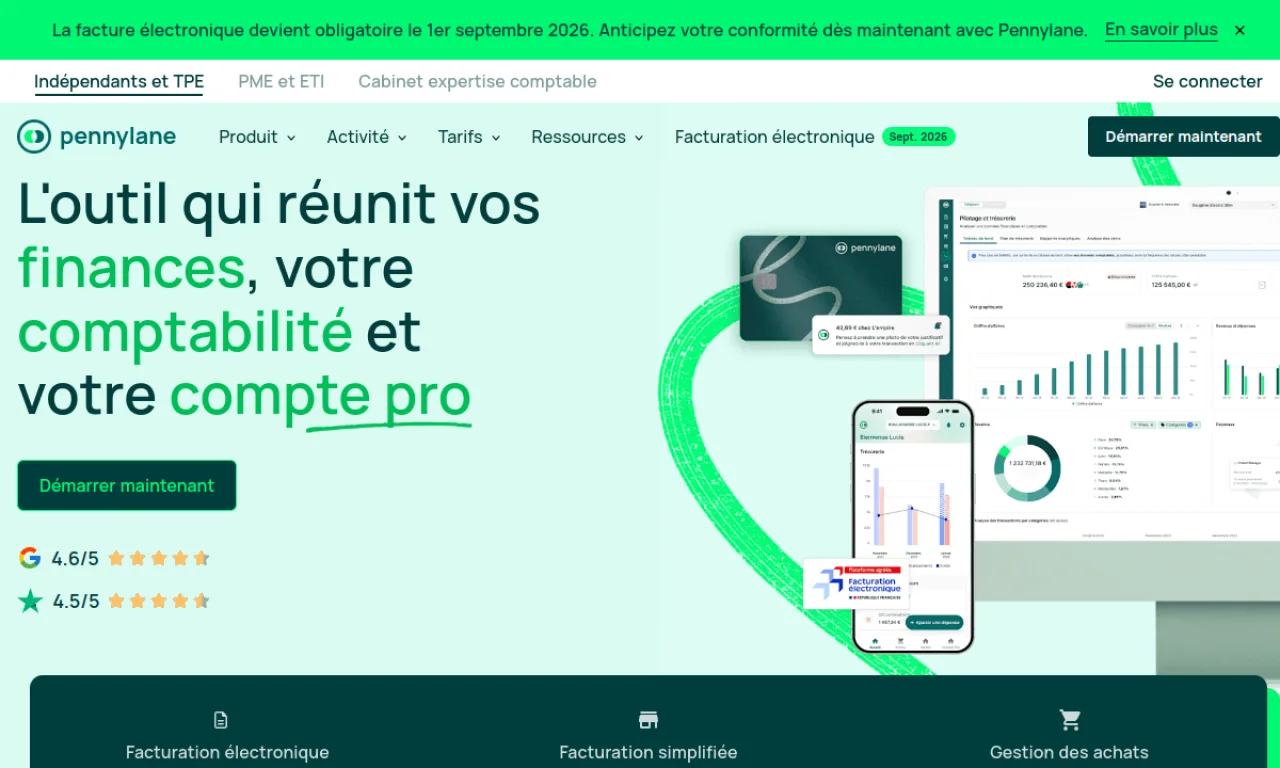 Screenshot of Pennylane website