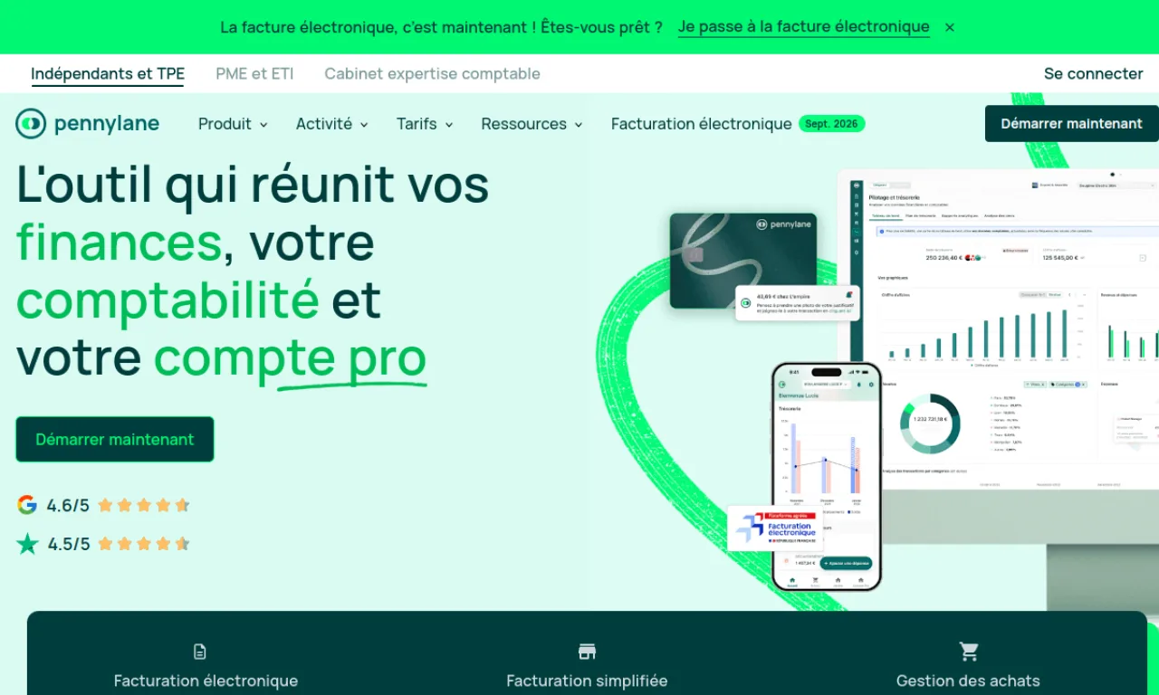Screenshot of Pennylane website