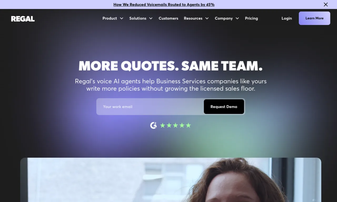 Screenshot of Regal website