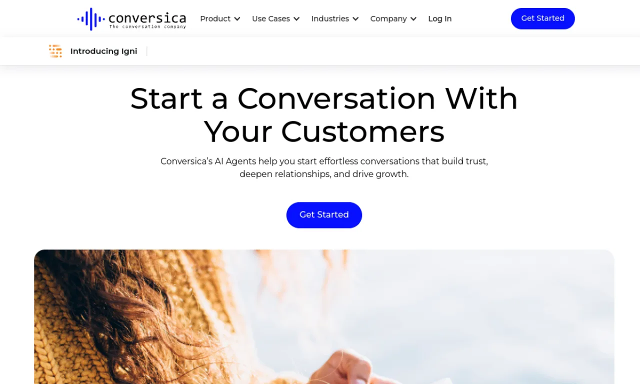 Screenshot of Conversica website