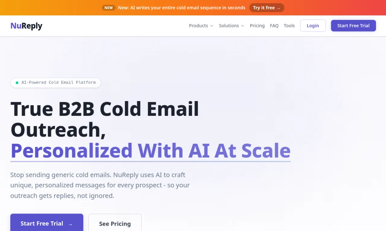 Screenshot of Nureply website