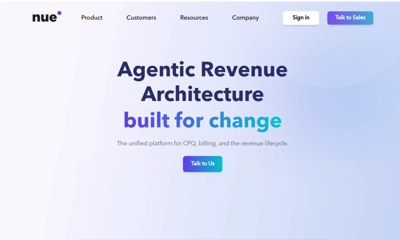 Screenshot of Nue.io website