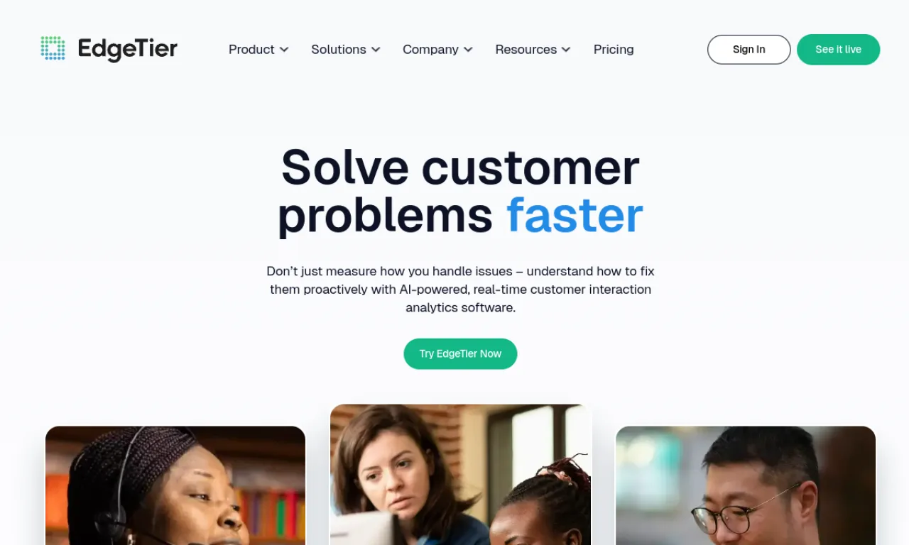 Screenshot of EdgeTier / Netomi website