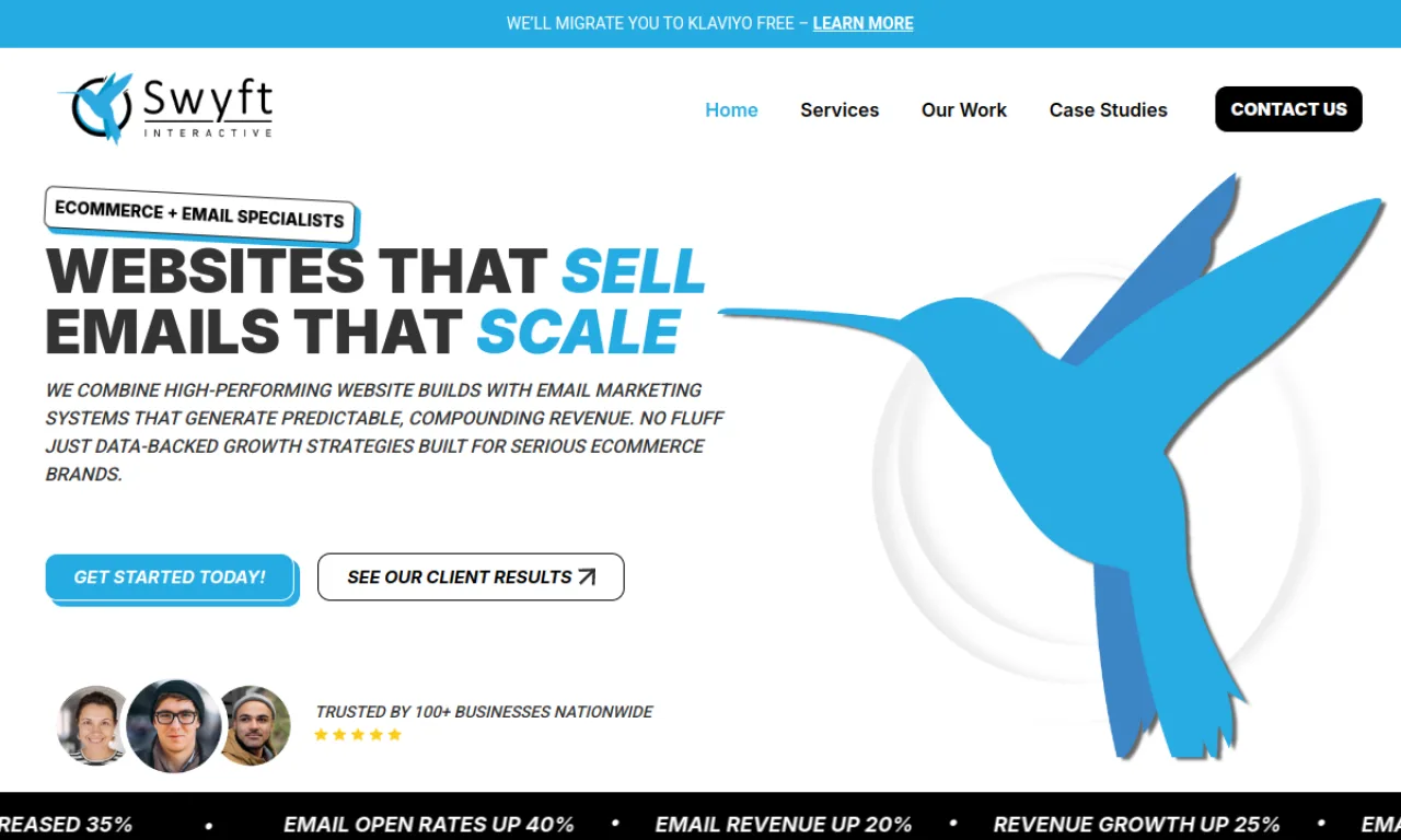 Screenshot of SwyftInteractive website