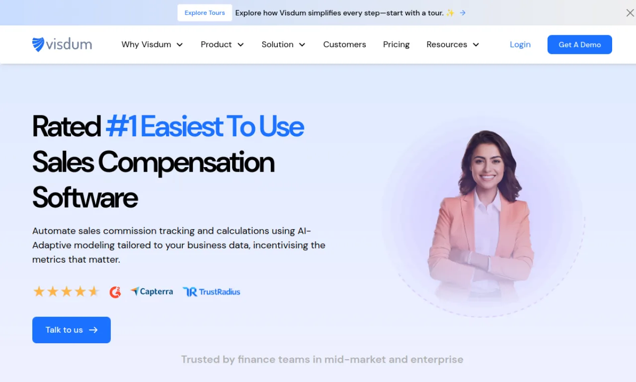 Screenshot of Captivate / Visdum website