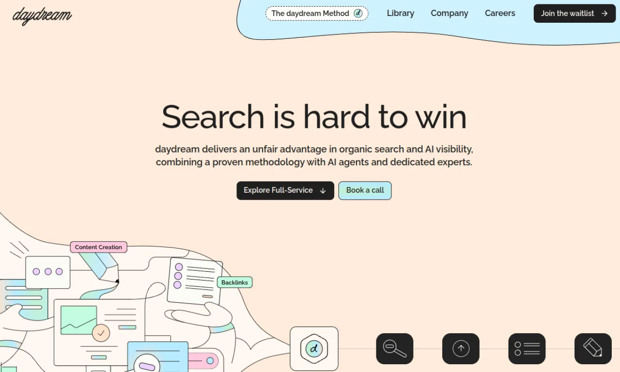 Screenshot of Daydream website