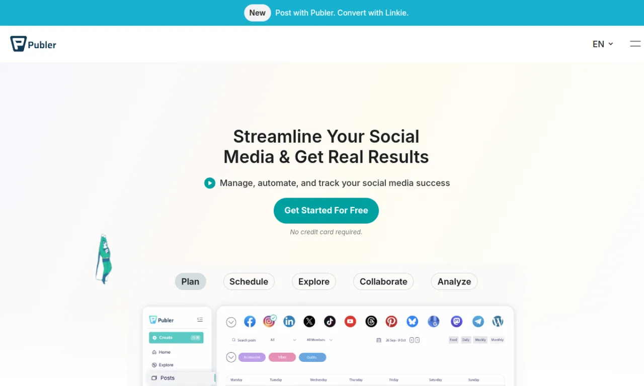 Screenshot of Publer website