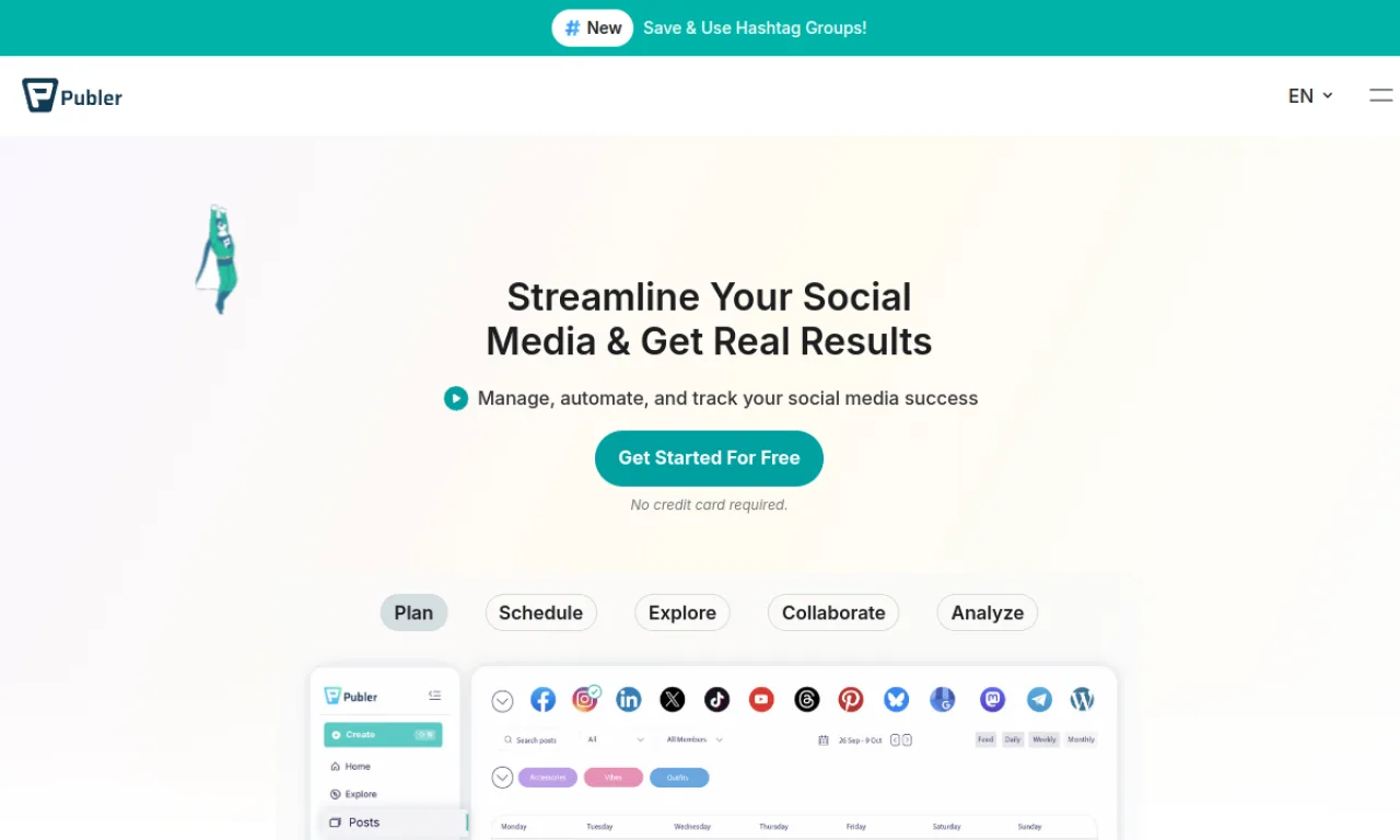 Screenshot of Publer website