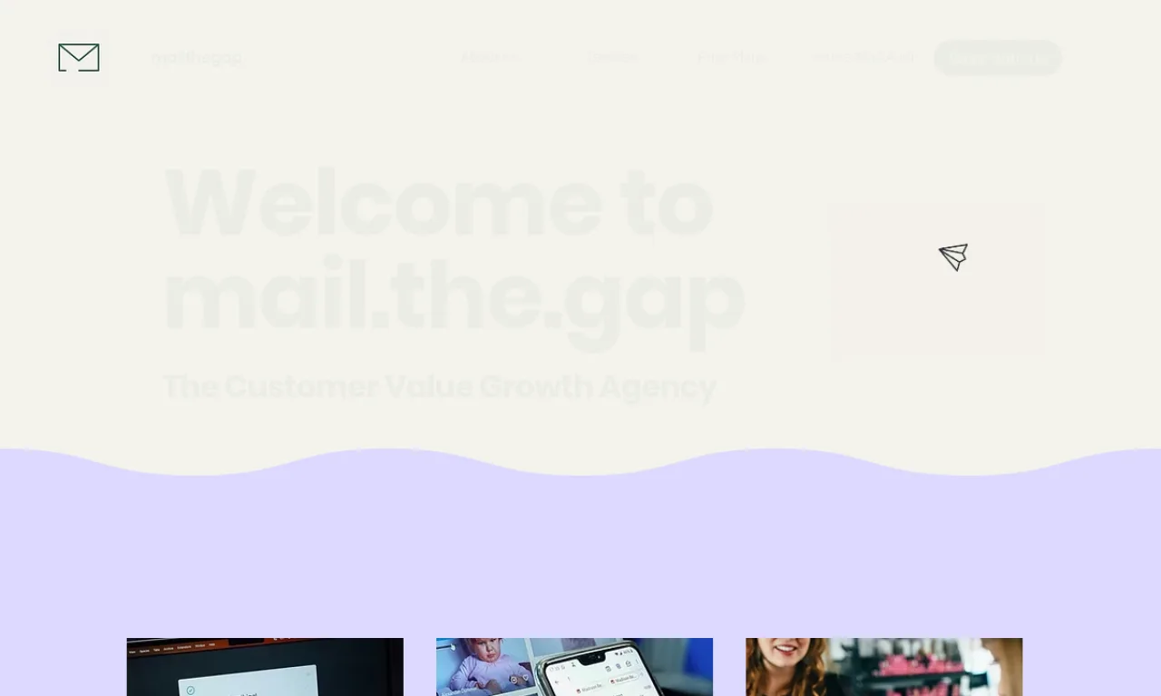 Screenshot of Mailthegap website