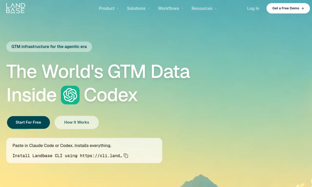Screenshot of Landbase website
