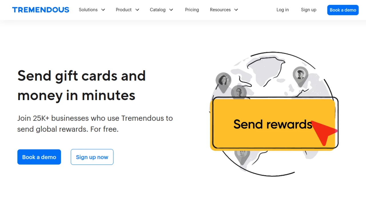 Screenshot of Tremendous website