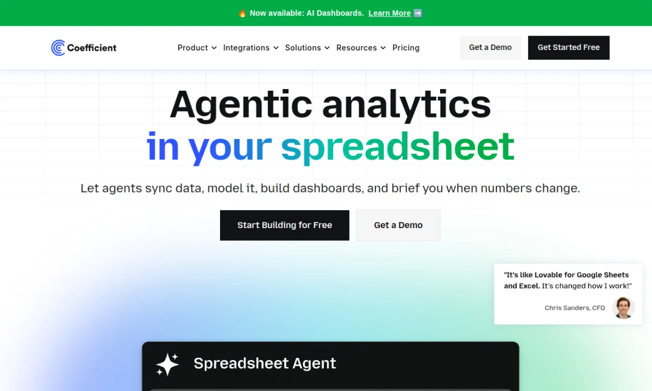Screenshot of Bricks / Coefficient website