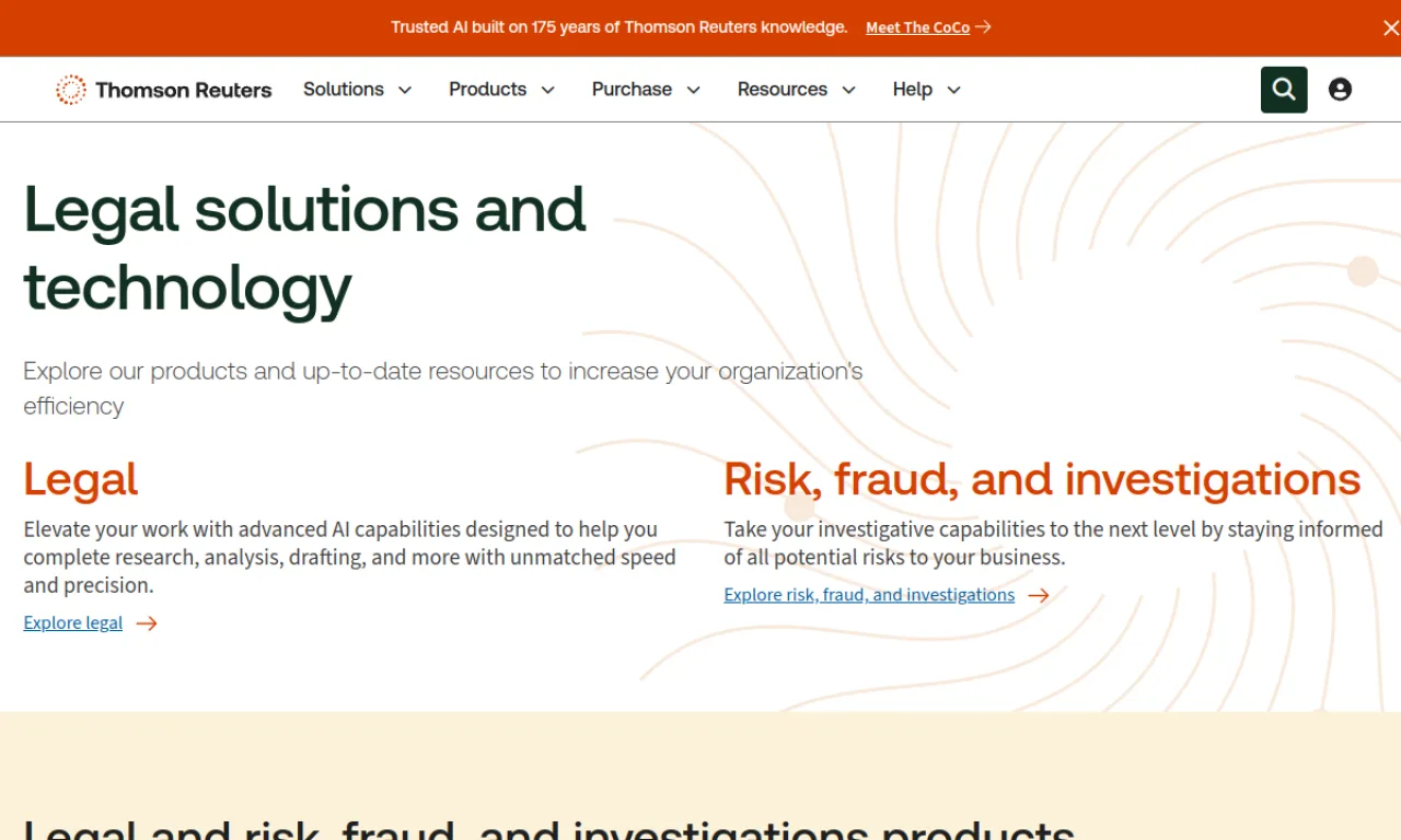 Screenshot of CoCounsel website