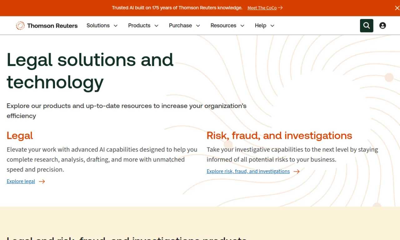 Screenshot of CoCounsel website