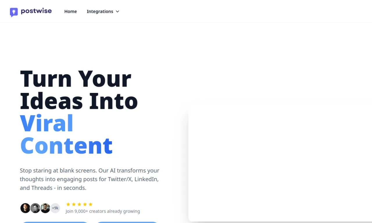 Screenshot of Postwise website