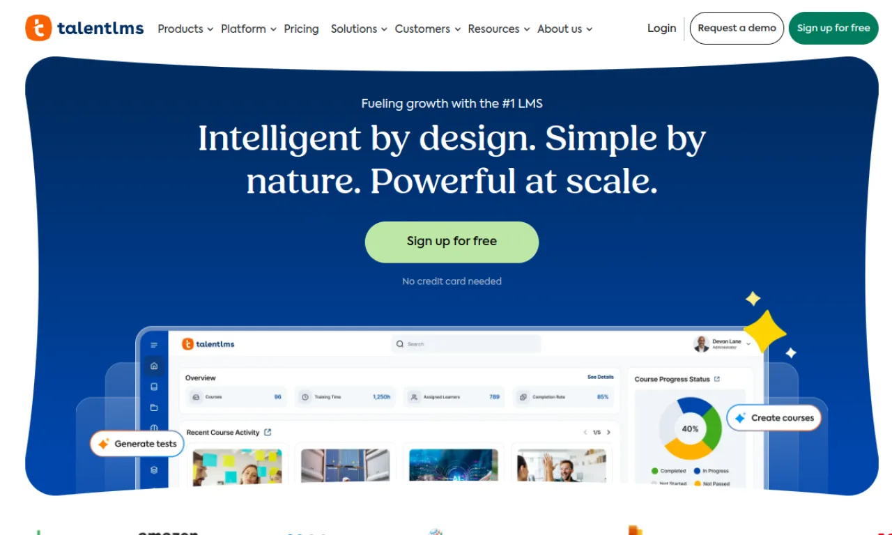 Screenshot of TalentLMS website