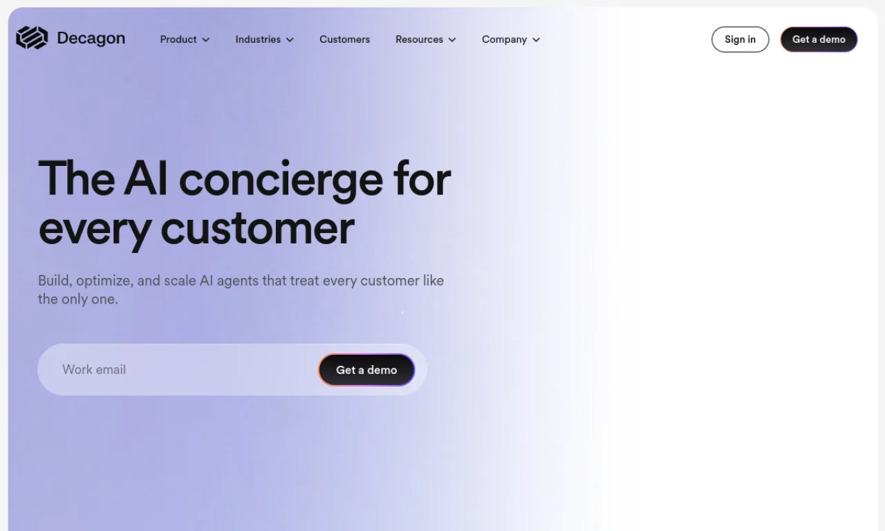 Screenshot of Decagon website