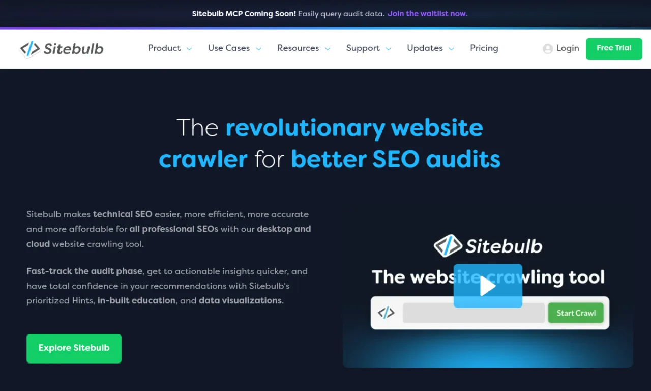 Screenshot of Sitebulb Cloud website