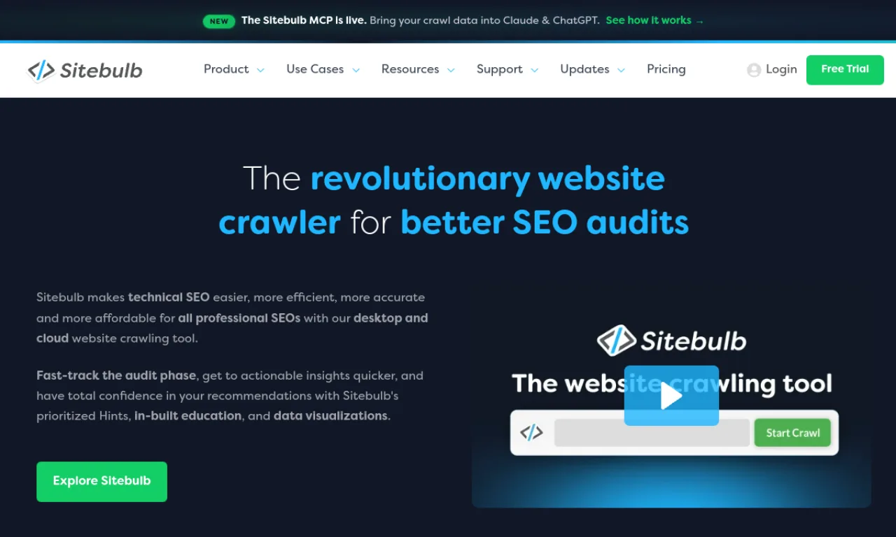 Screenshot of Sitebulb Cloud website