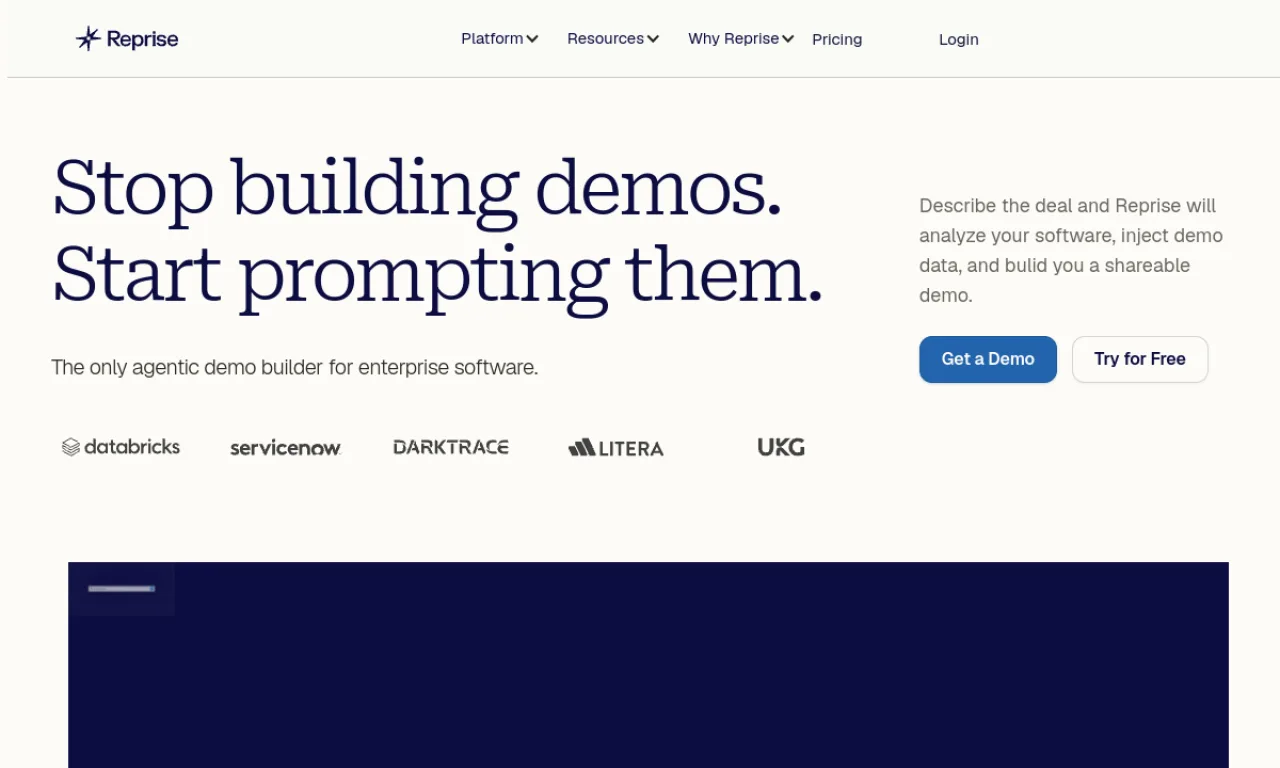 Screenshot of Saleo / Reprise website