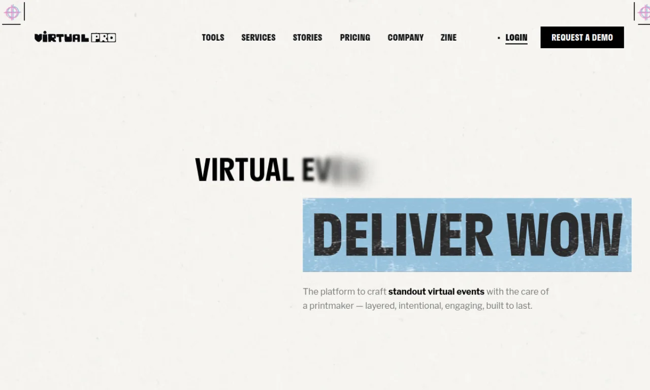Screenshot of Hubilo Webinar+ website