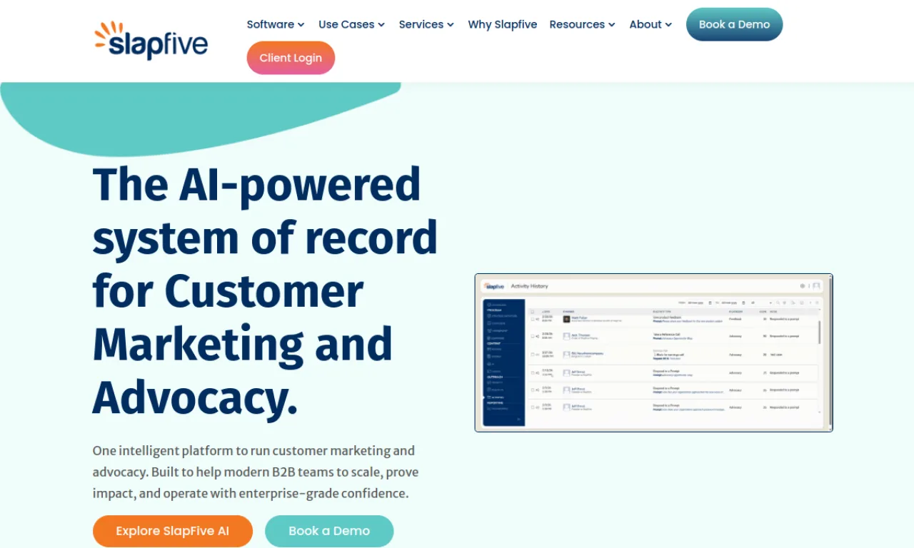 Screenshot of SlapFive website