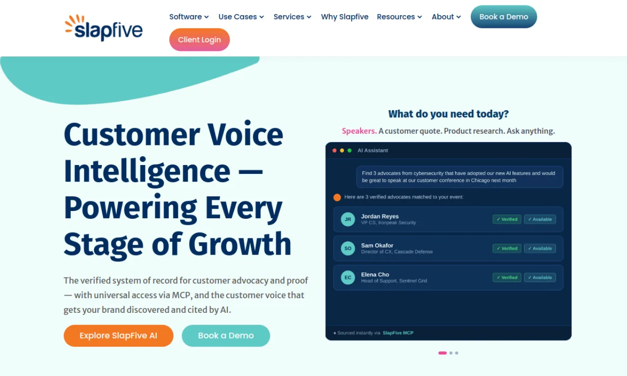 Screenshot of SlapFive website