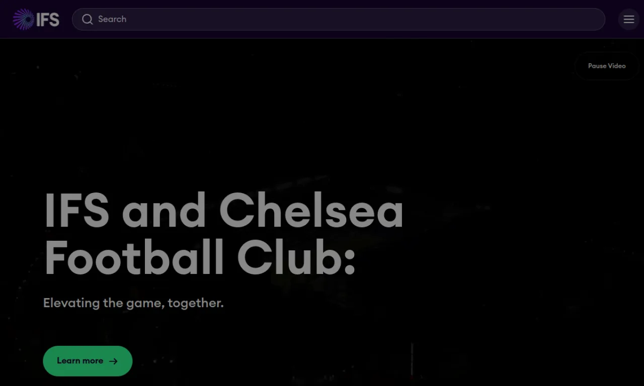 Screenshot of IFS Cloud website