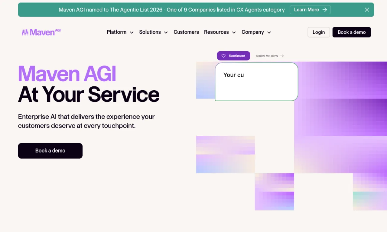 Screenshot of Maven AGI website