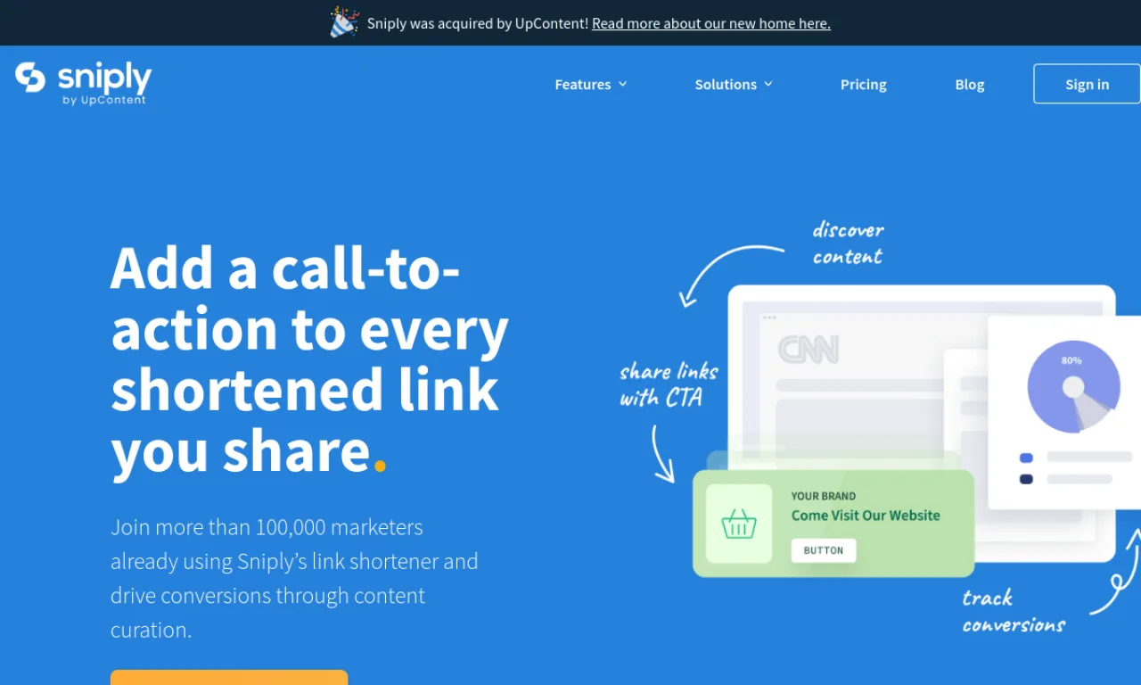 Screenshot of Sniply website