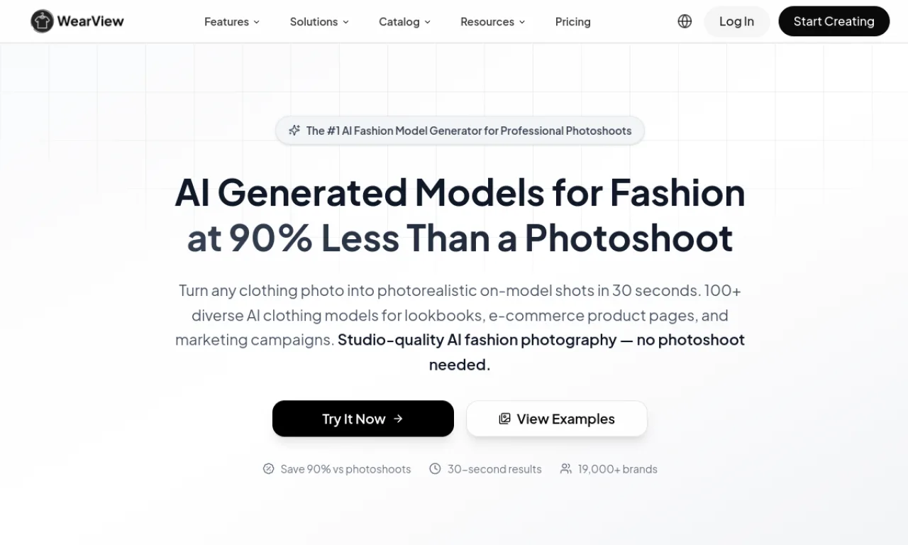 Screenshot of WearView website