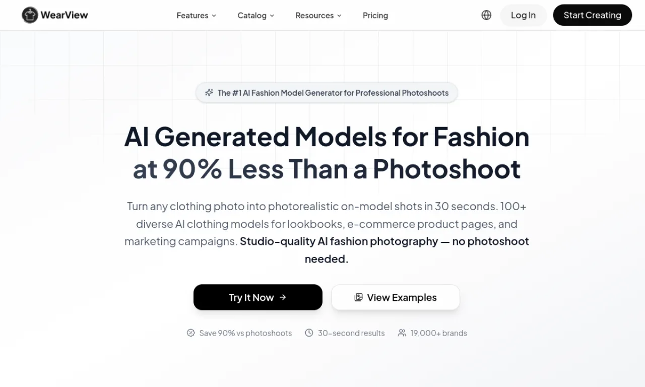 Screenshot of WearView website