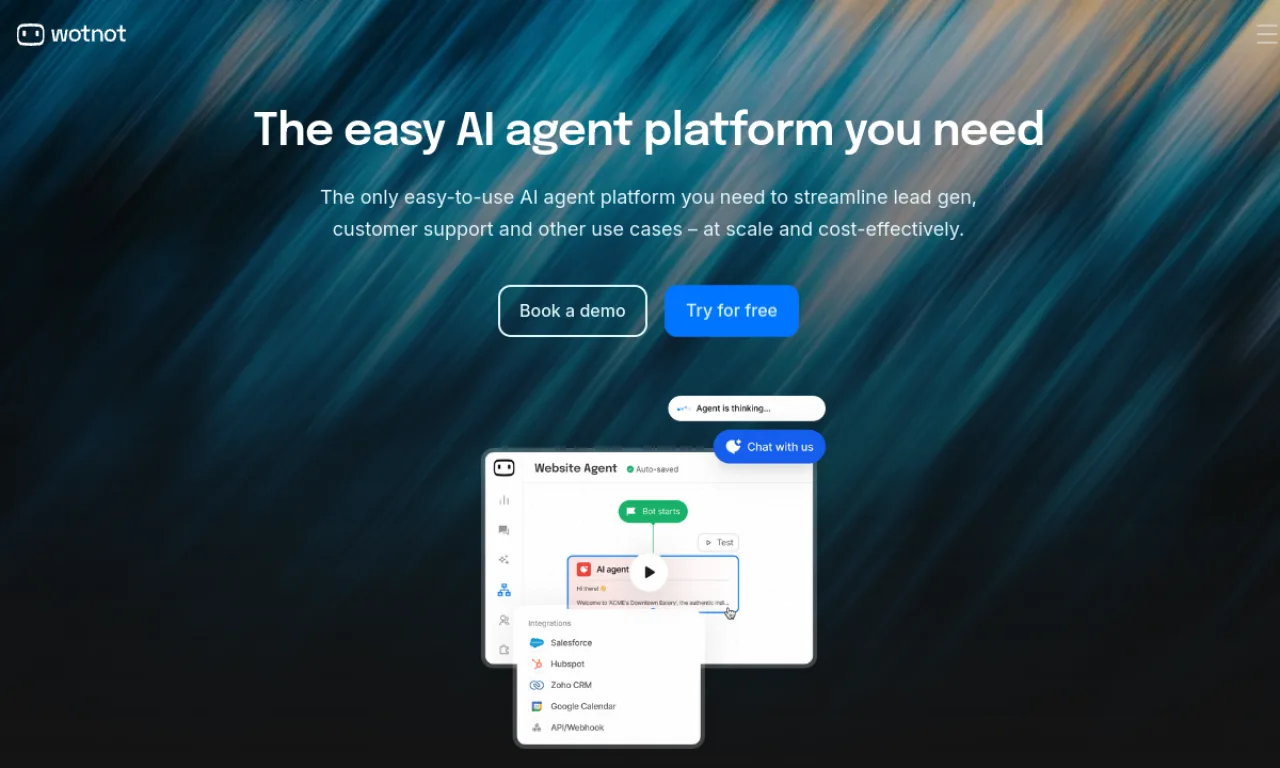 Screenshot of Chatrace / WotNot website