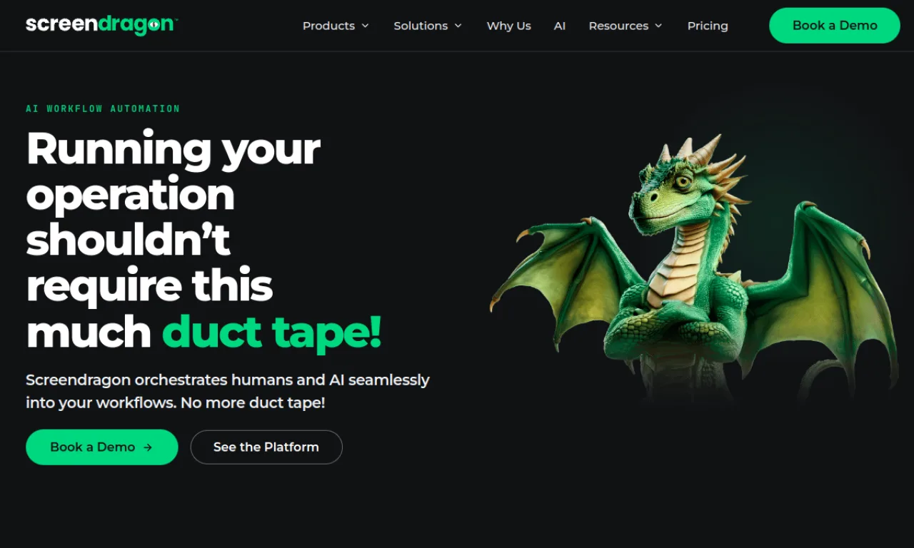 Screenshot of Screendragon website