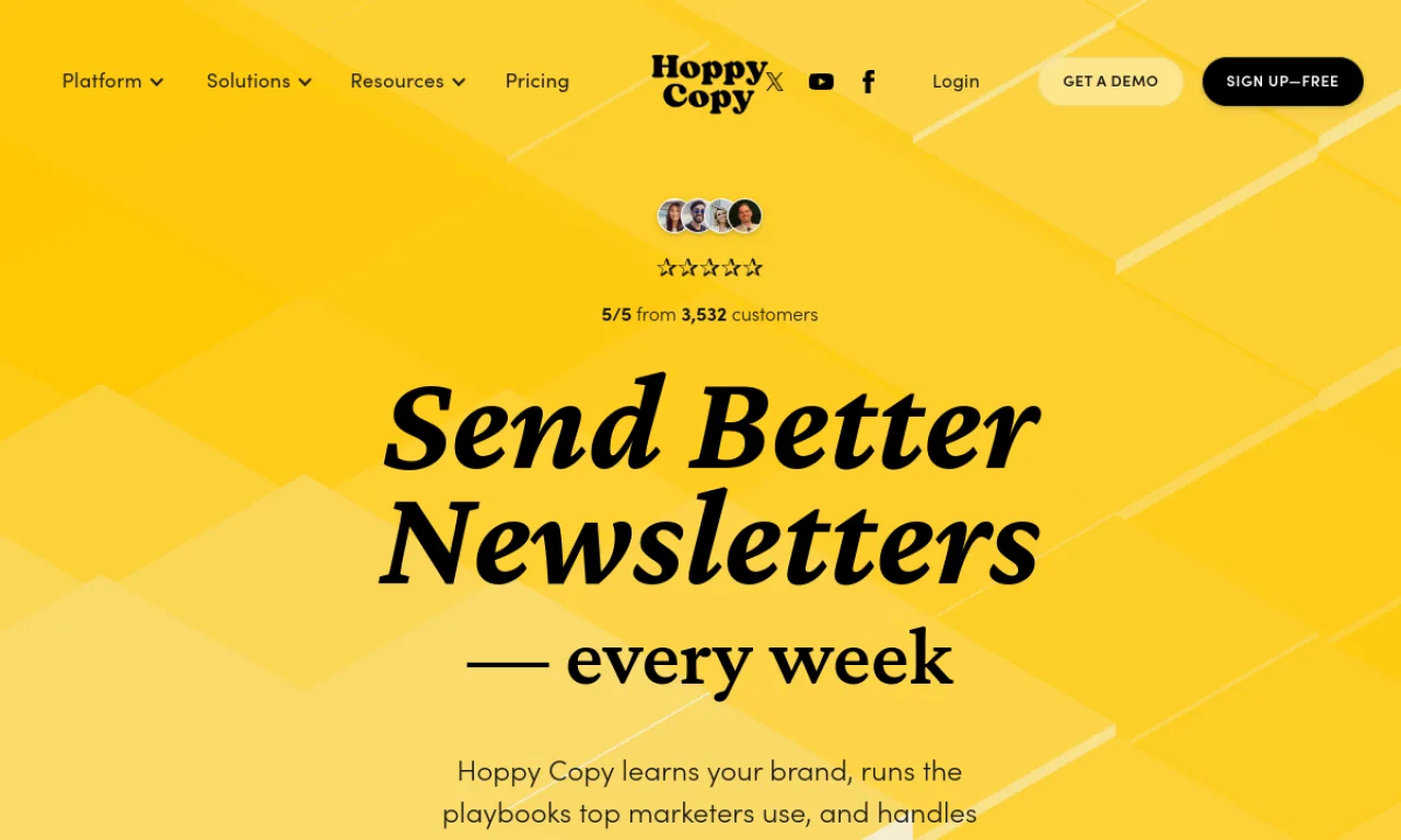 Screenshot of Hoppy Copy website