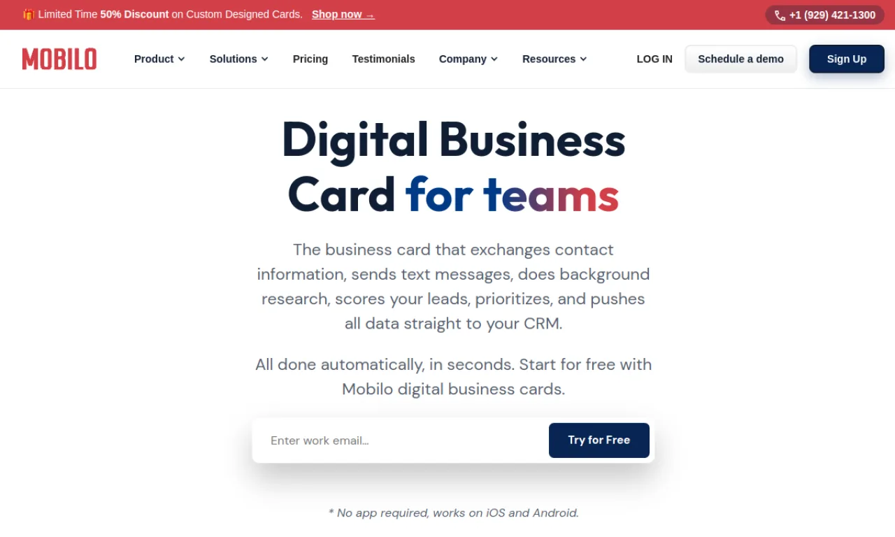 Screenshot of Mobilo website