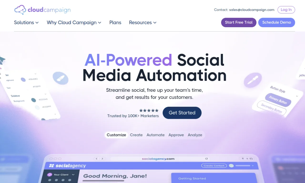 Screenshot of Cloud Campaign website