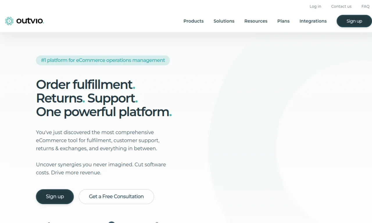 Screenshot of Outvio website