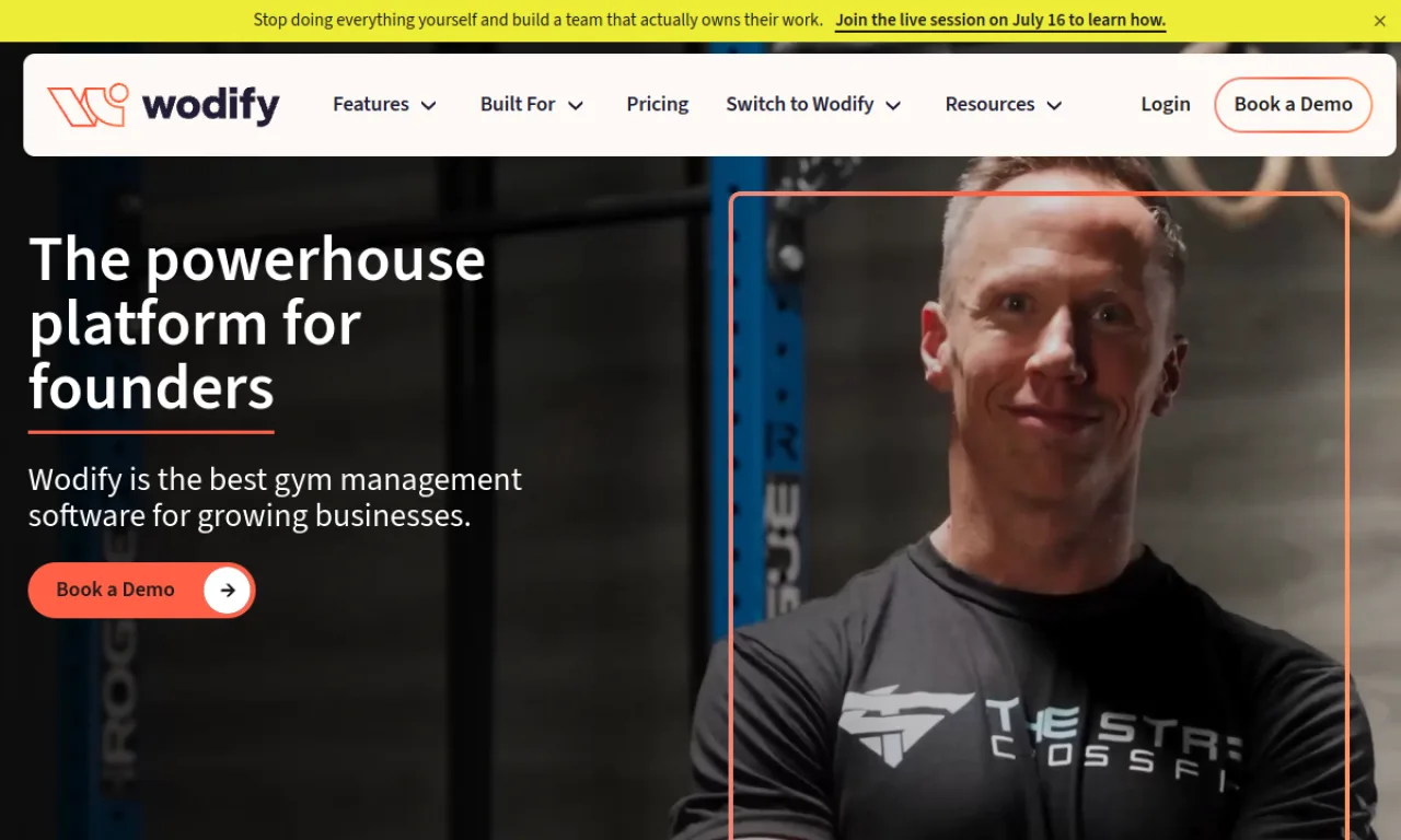 Screenshot of Wodify website