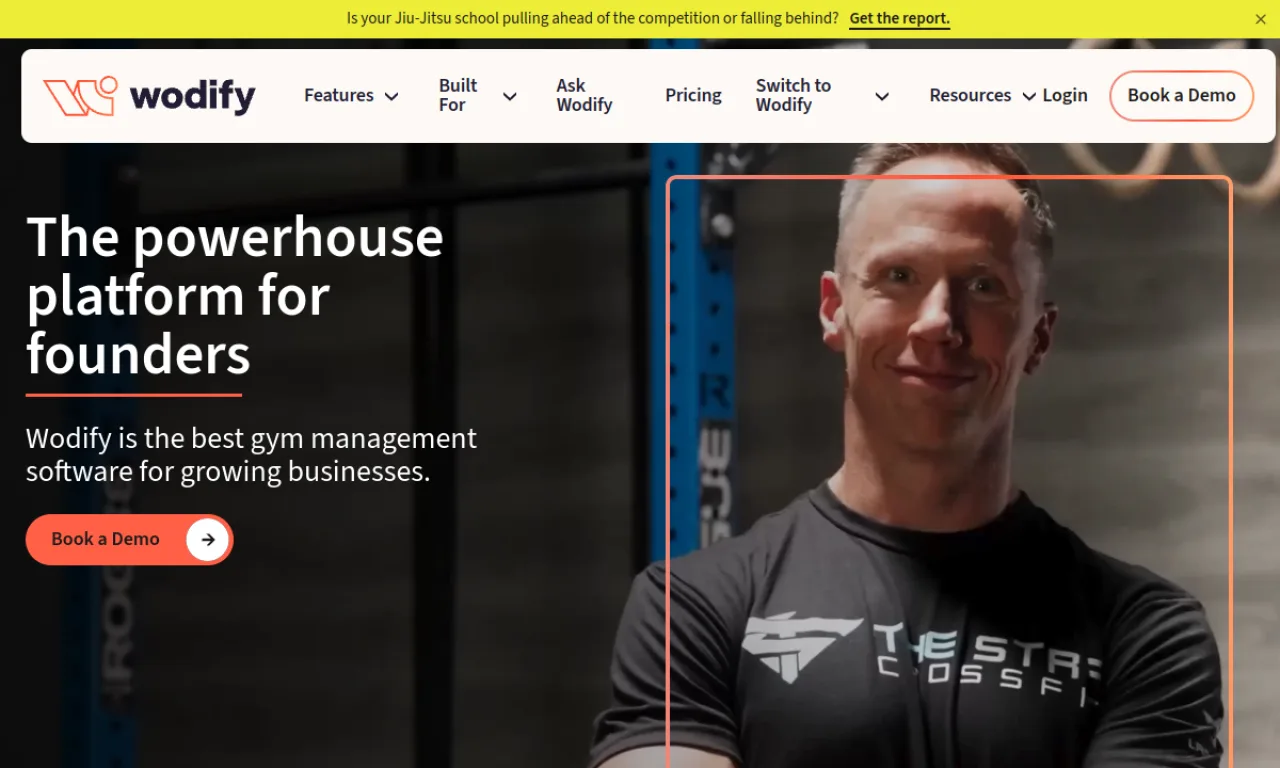 Screenshot of Wodify website