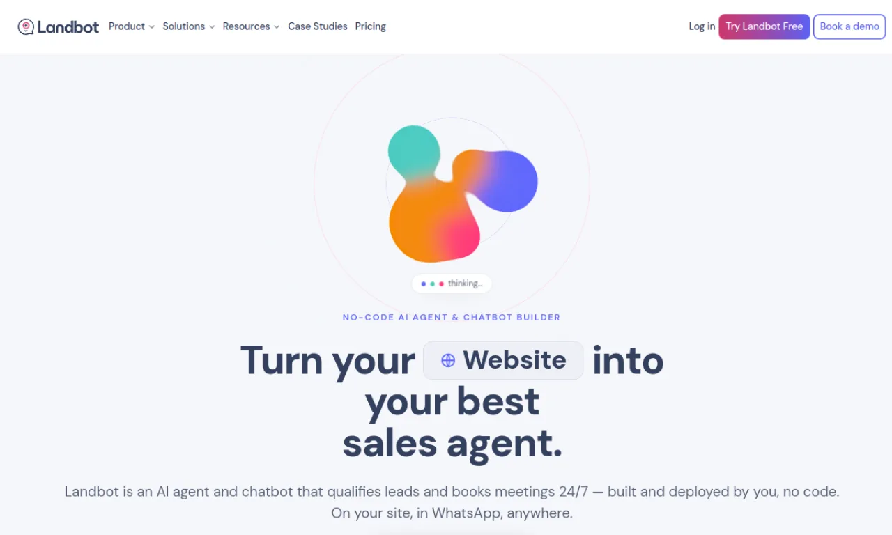 Screenshot of Landbot Lead Gen website