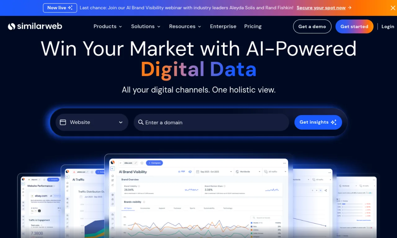 Screenshot of Similarweb website