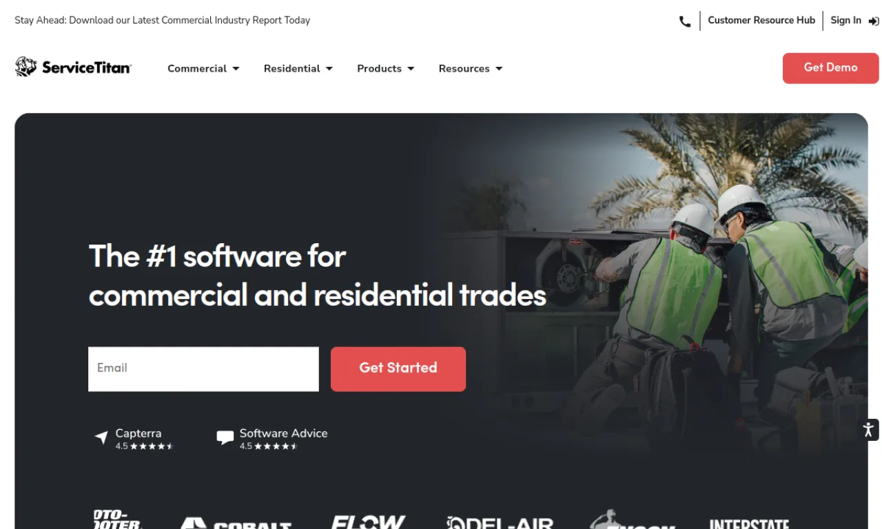 Screenshot of ServiceTitan Marketing Pro website